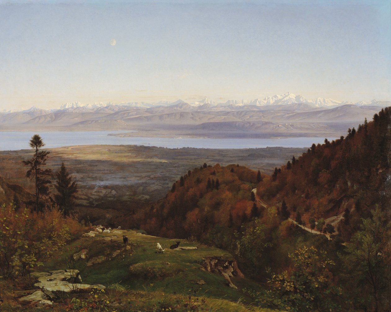 Mont-Blanc Saint-Cergues-ból nézve, 1869 alkotó: Francois Louis Francais