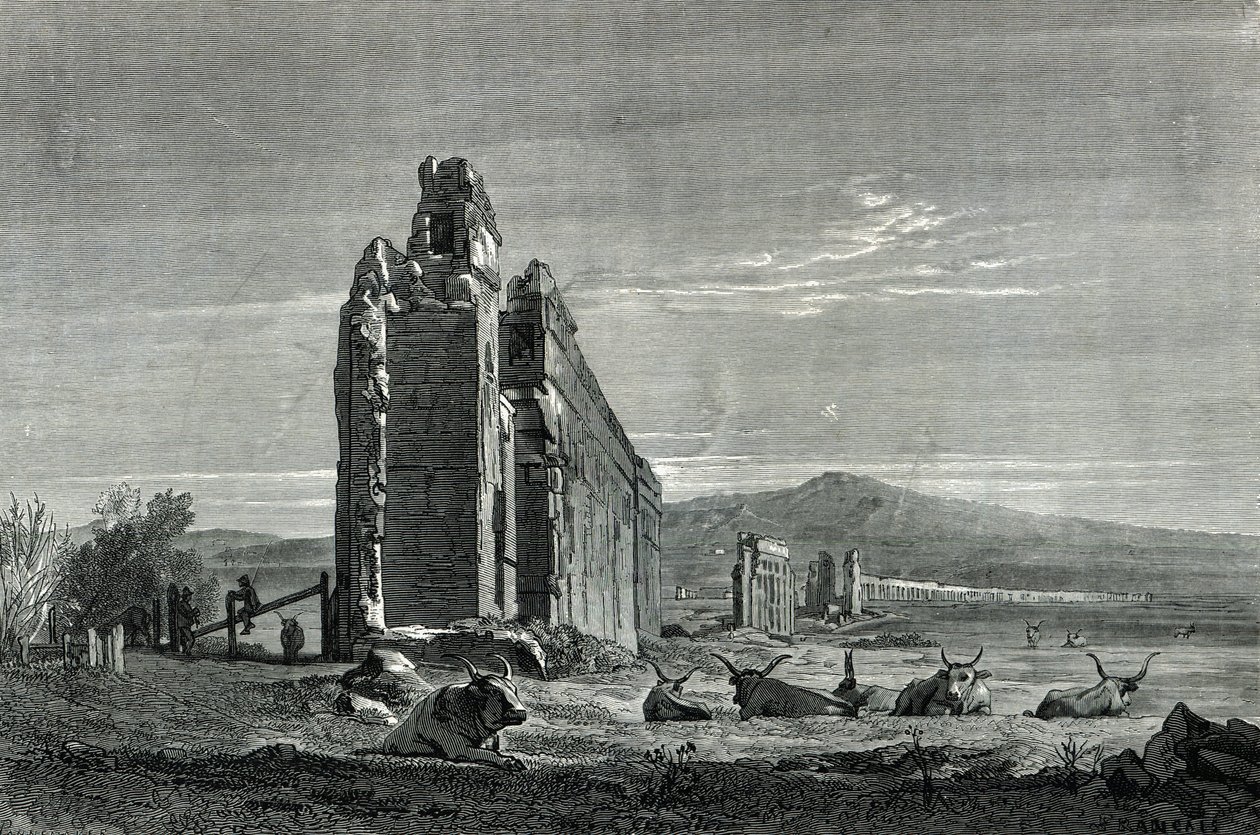 Appius Claudius vízvezetékének romjai, Róma alkotó: Francois Louis Francais