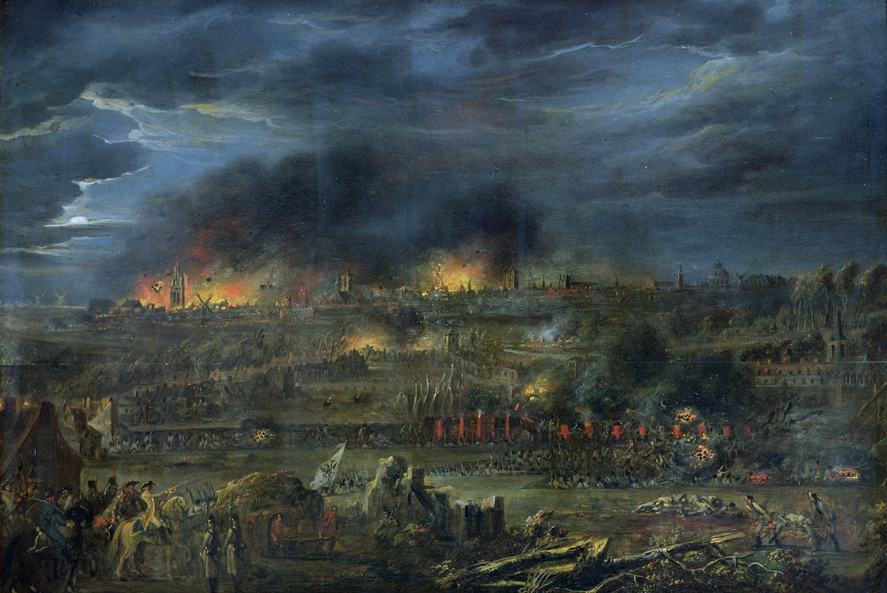 Lille bombázása 1792-ben alkotó: Francois Louis Joseph Watteau
