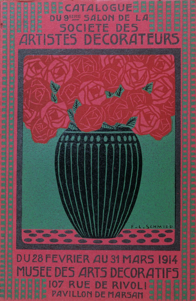 A "Societe des Artistes Decorateurs" 9. szalonjának katalógusának címlapja, 1914 alkotó: Francois Louis Schmied