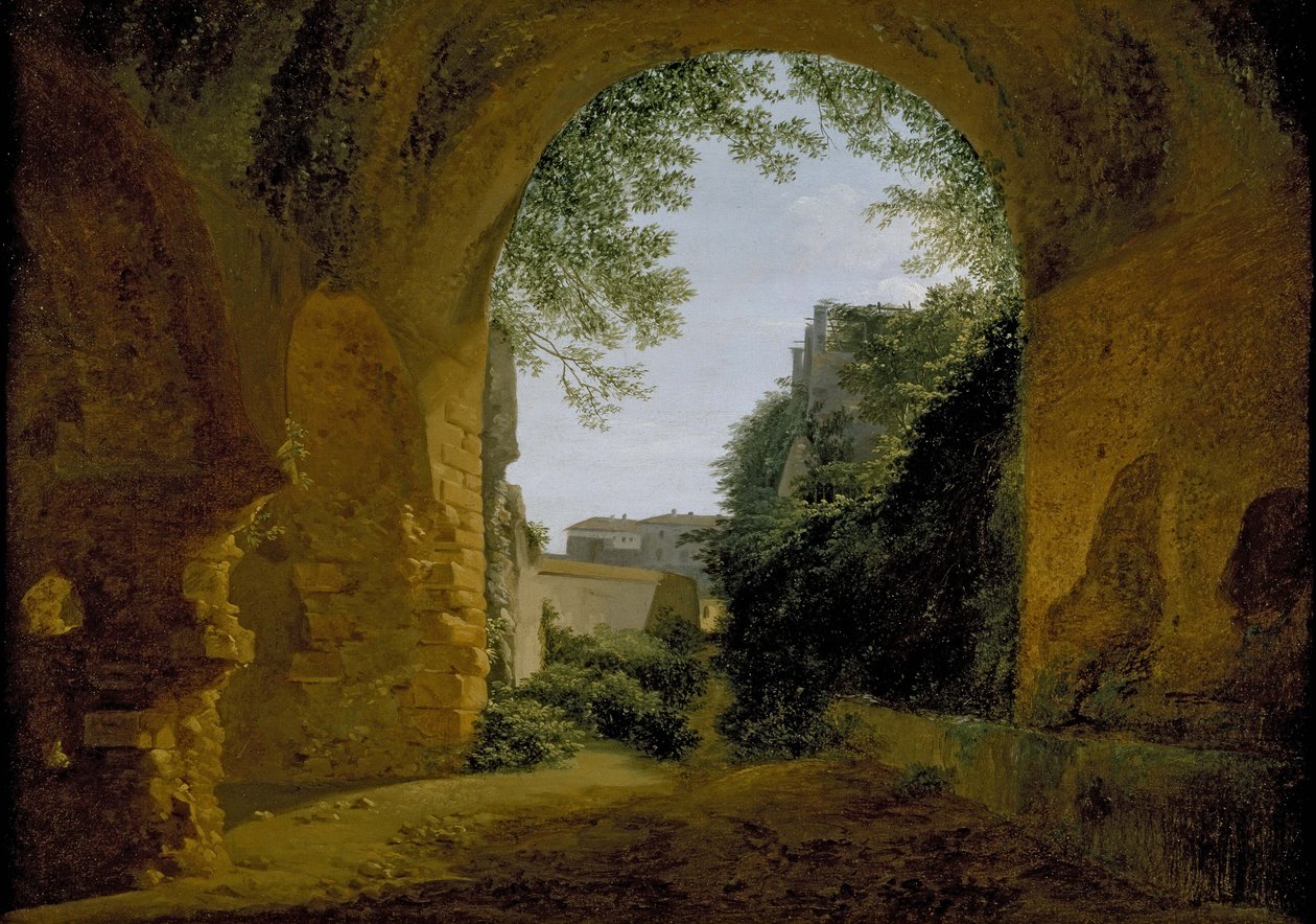Kilátás a kertre, a római boltozat belsejéből nézve, 1802-1824 alkotó: Francois Marius Granet