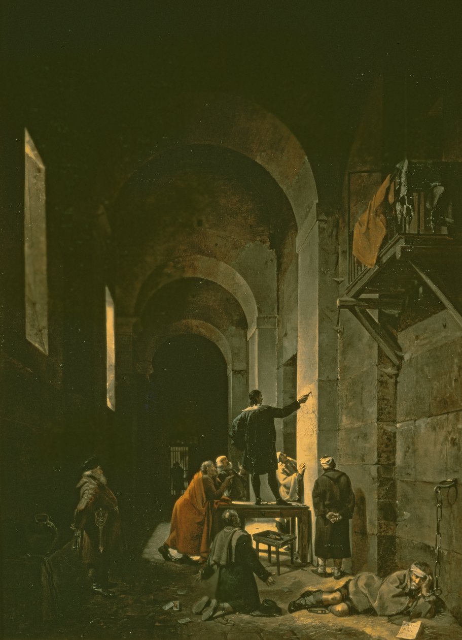 Jacques de Stella (1596-1657) a börtönben, 1810 alkotó: Francois Marius Granet