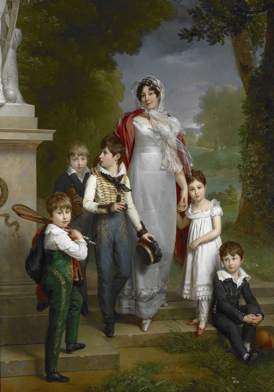 Portré: Louise-Antoinette-Scholastique Guéhéneuc, Madame la Maréchale Lannes, Hercegnő de Montebello, gyermekeivel alkotó: Francois Pascal Simon Gerard