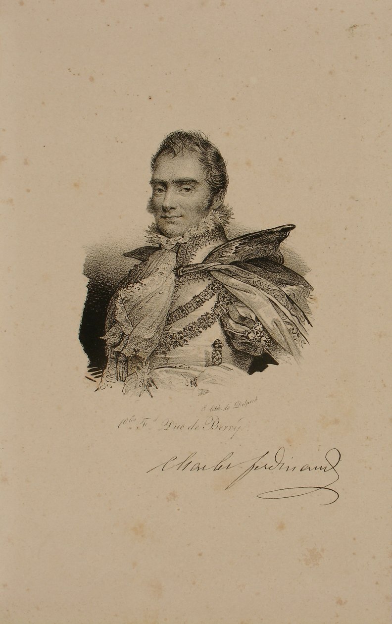 Károly Ferdinánd francia, Berry hercege (1778-1820) 1814 alkotó: Francois Seraphin Delpech