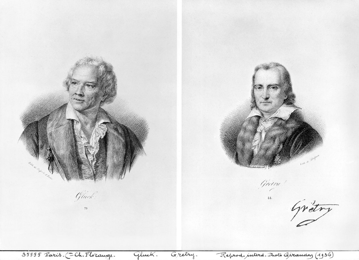 Christoph Willibald von Gluck (1714-87) és Andre Ernest Modeste Gretry (1741-1813) alkotó: Francois Seraphin Delpech