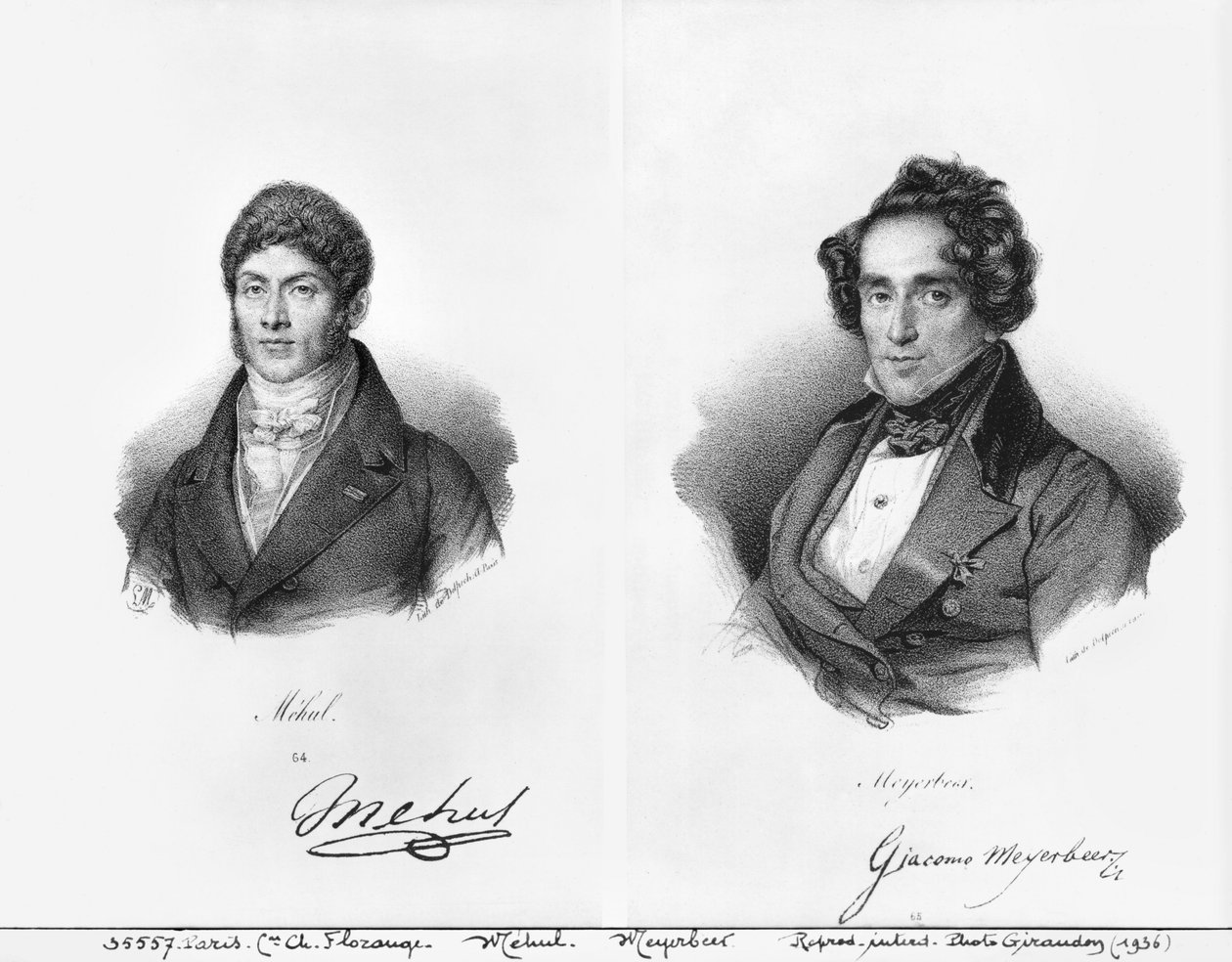 Etienne Mehul (1763-1817) és Giacomo Meyerbeer (1791-1864) alkotó: Francois Seraphin Delpech