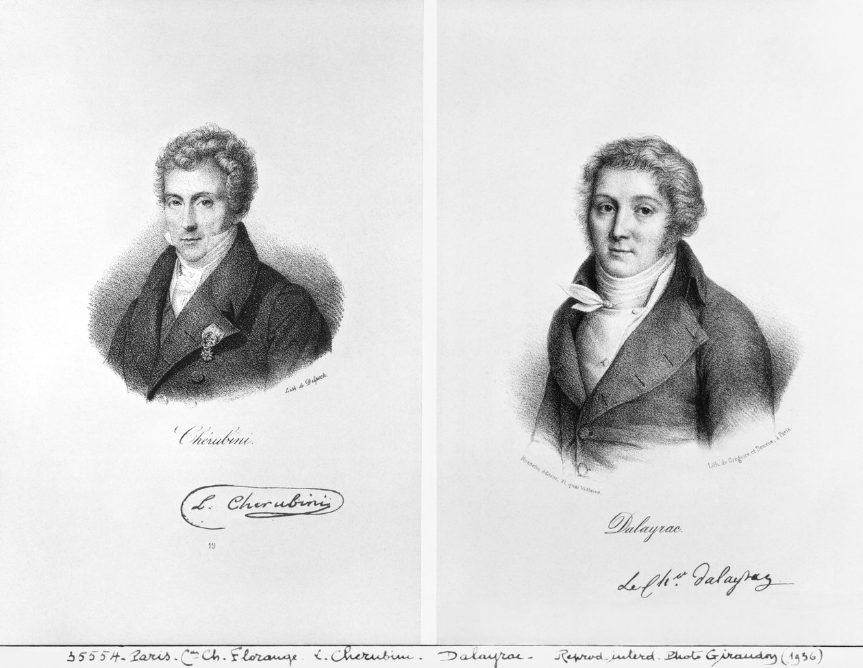 Luigi Cherubini (1760-1842) és Nicolas Marie Dalayrac (1753-1809) alkotó: Francois Seraphin Delpech