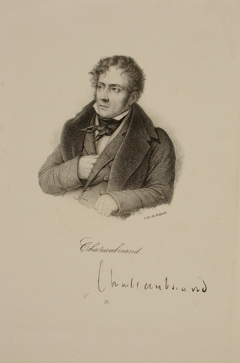 Francois Rene (1768-1848) de Chateaubriand vicomte portréja alkotó: Francois Seraphin Delpech