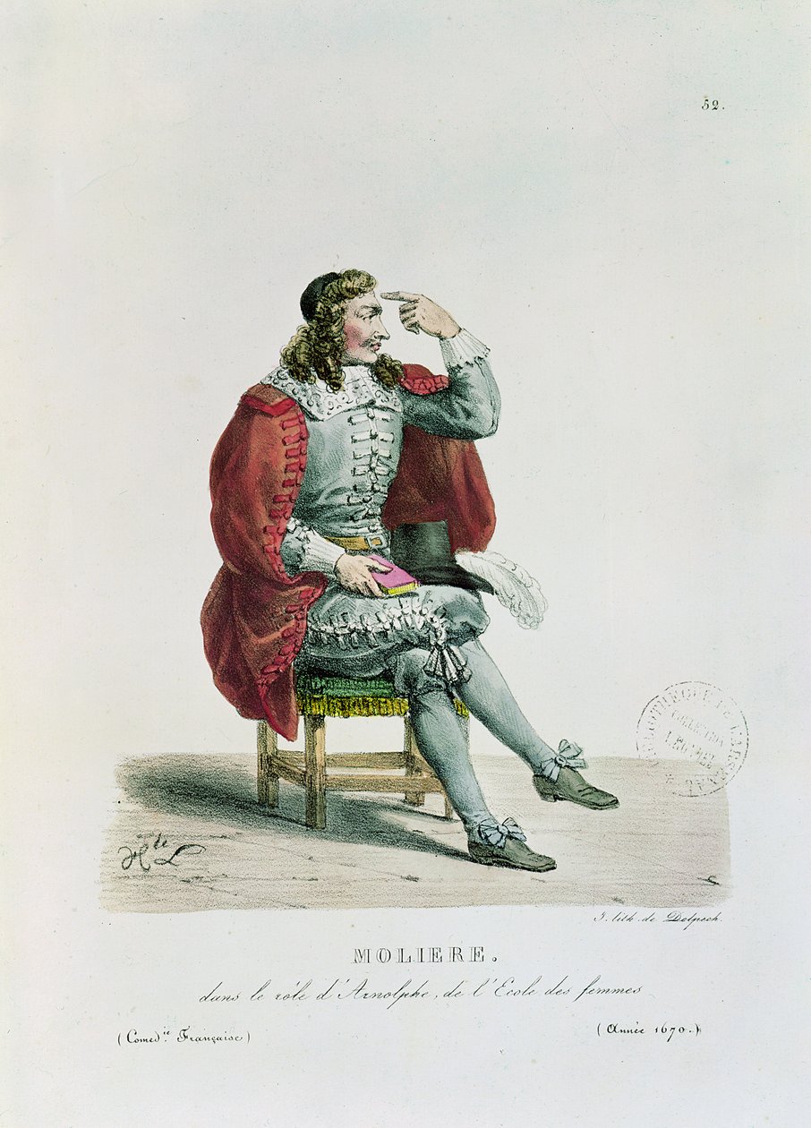 Moliere (1622-73) portréja Arnolfe szerepében a L