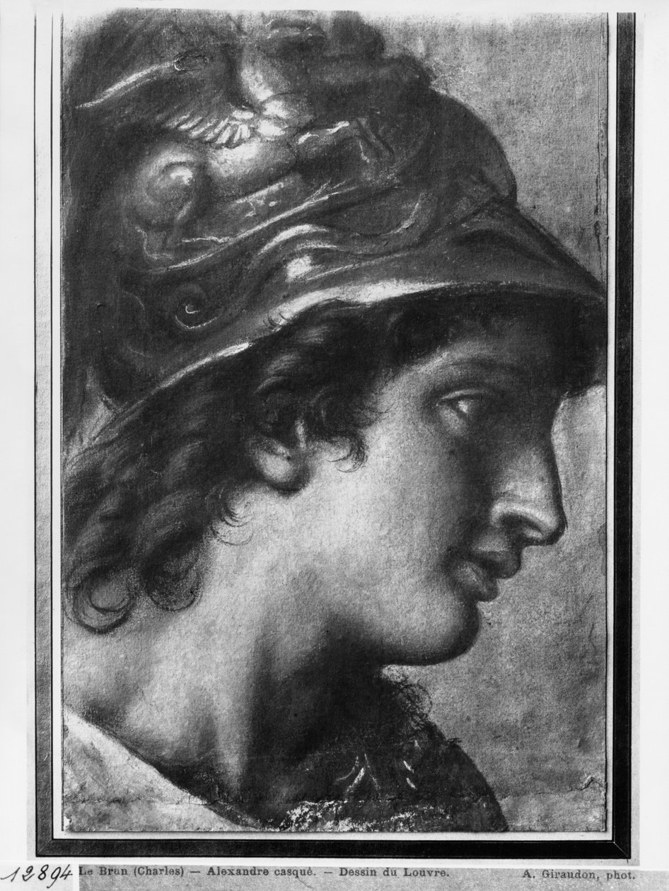 Nagy Sándor, tanulmány Charles Le Brun „Dárius sátra” című festményéhez Versailles-ban (pasztell bézs papíron) alkotó: Francois Verdier