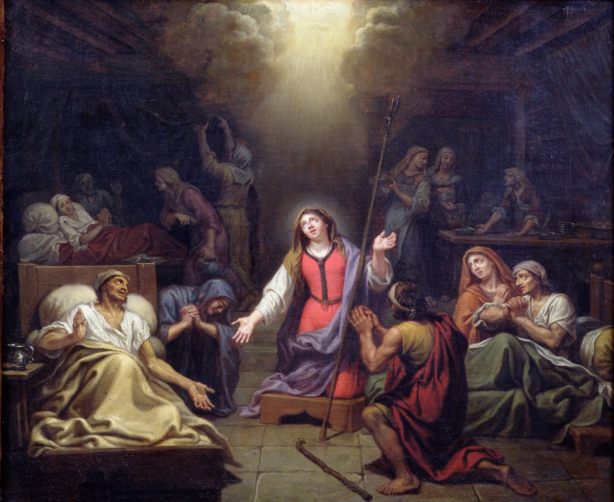 Szent Genevieve a betegek védelmében, 1680 alkotó: Francois Verdier