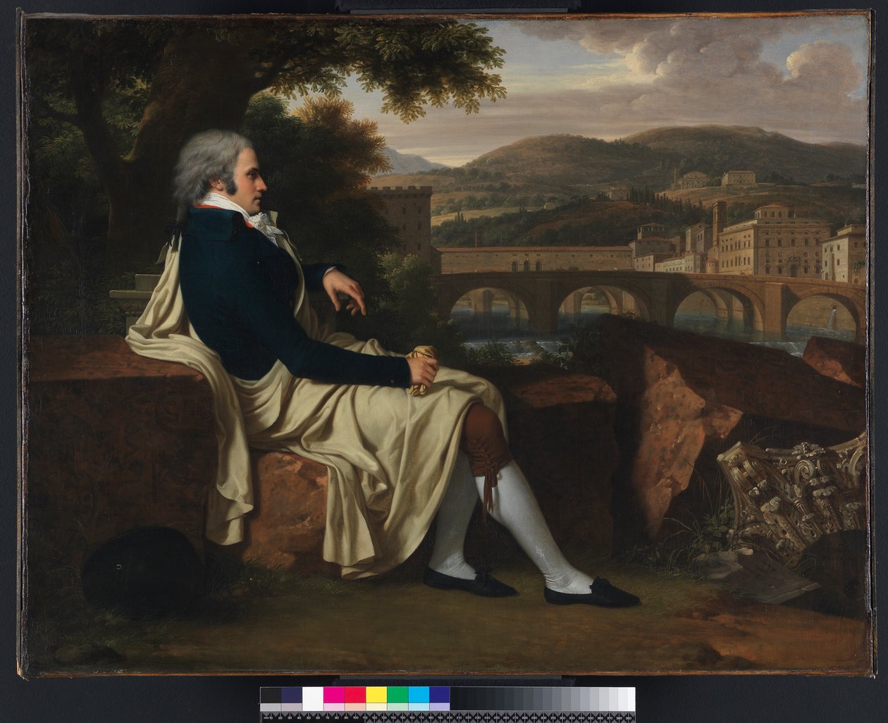 Allen Smith az Arno folyó felett ült, és Firenzére gondol, 1797 alkotó: Francois Xavier Fabre