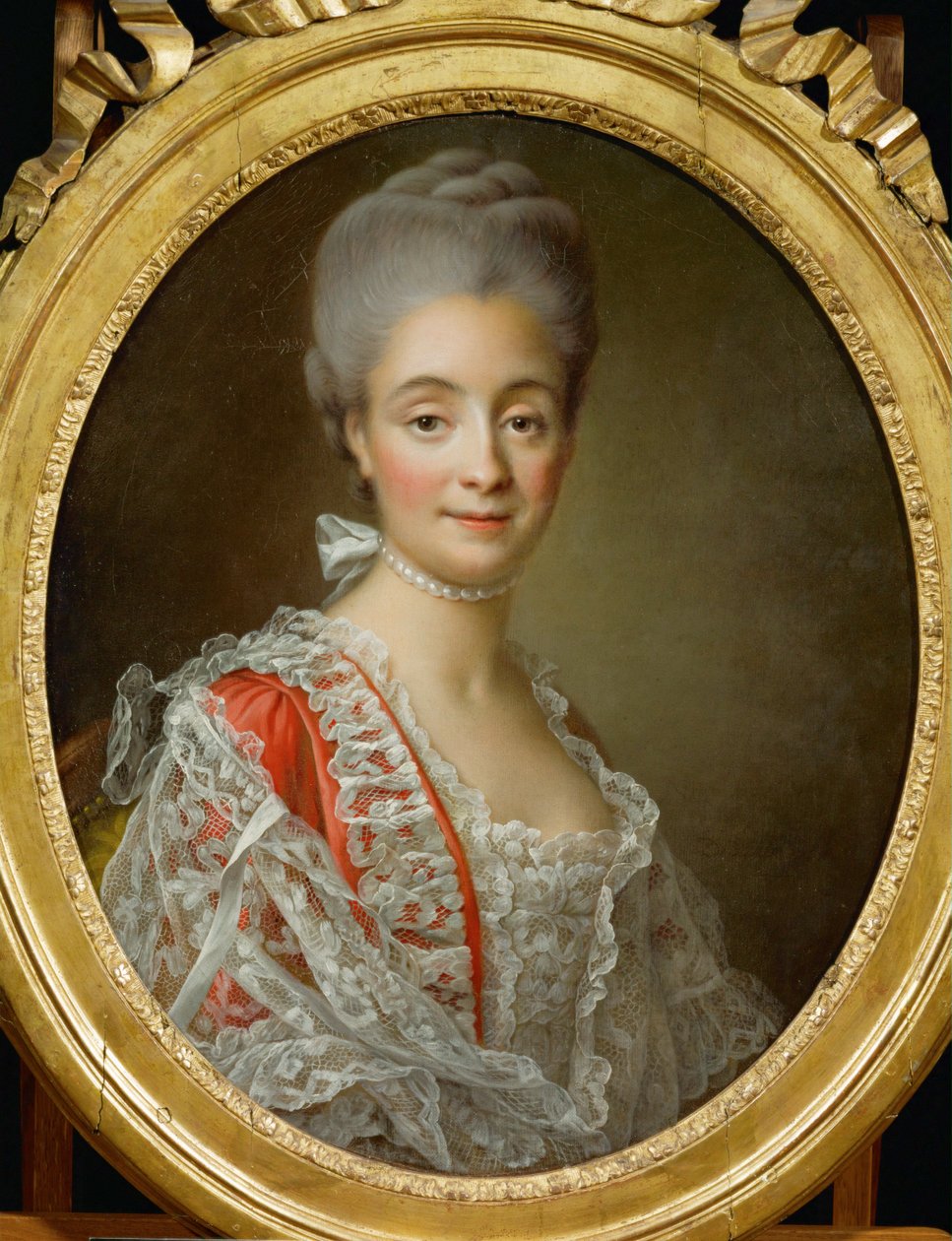 Jacques-Benoit Loys asszony portréja alkotó: Francois-Hubert Drouais