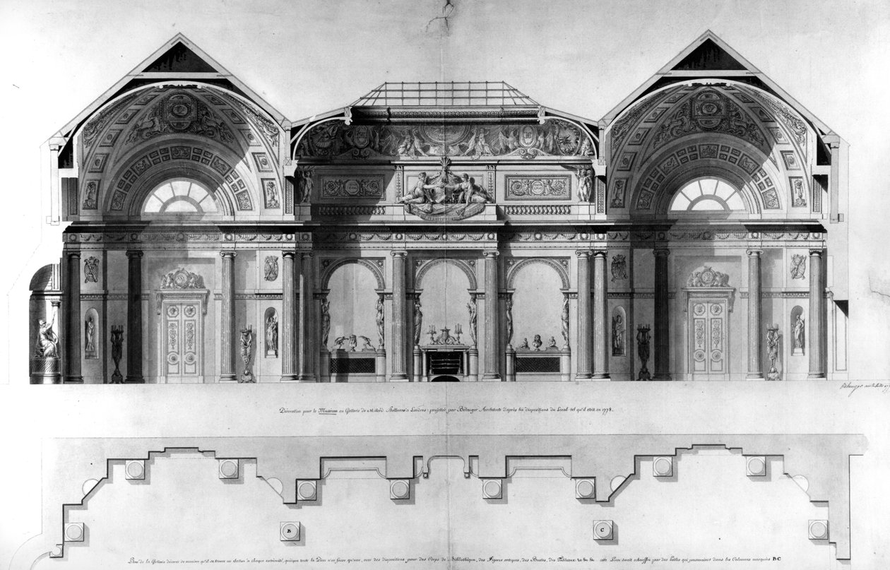 Tervezés a londoni Lansdowne House galériájához alkotó: Francois Joseph Belanger