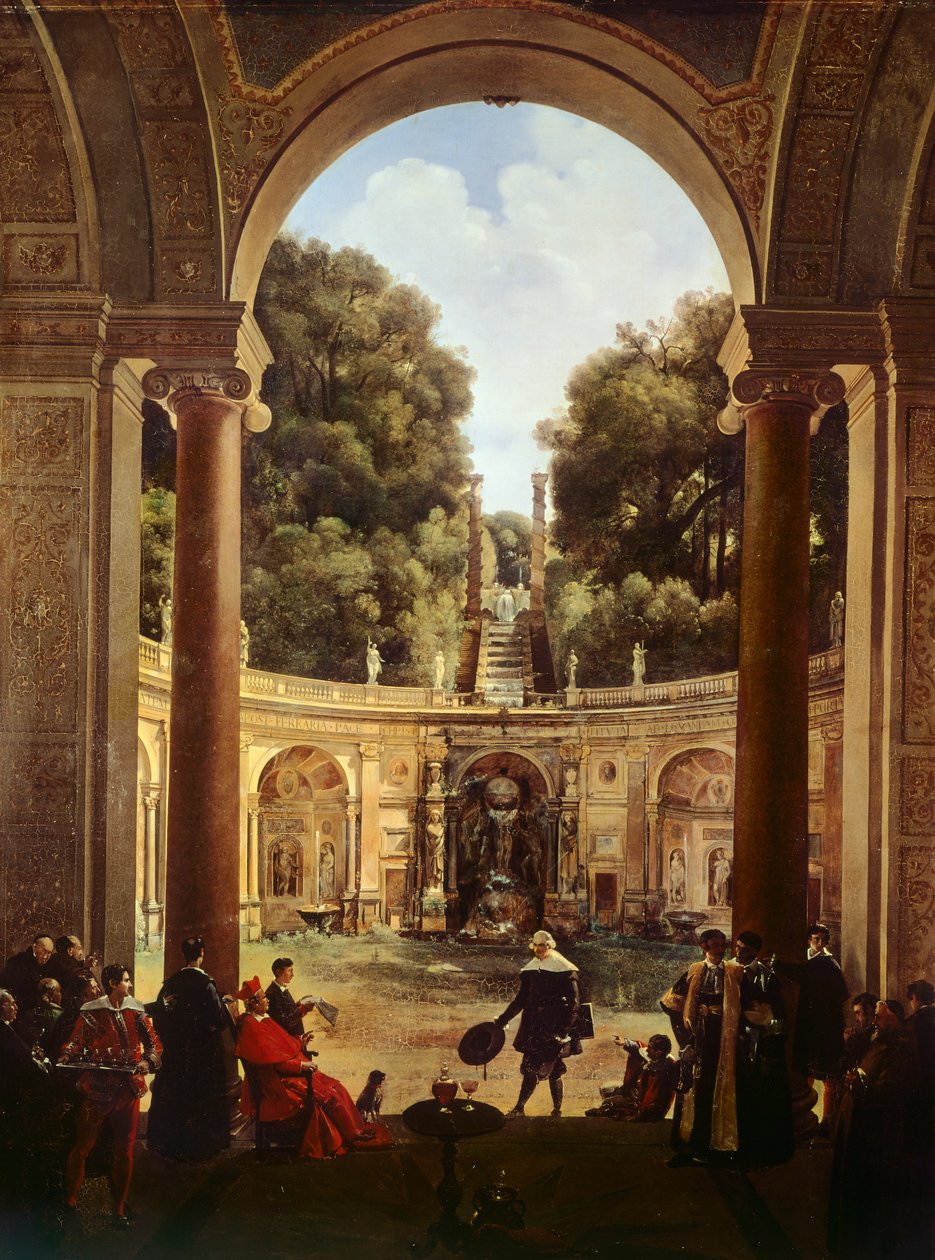 Pietro Aldobrandini bíboros fogadja Domenichinót alkotó: Francois Marius Granet