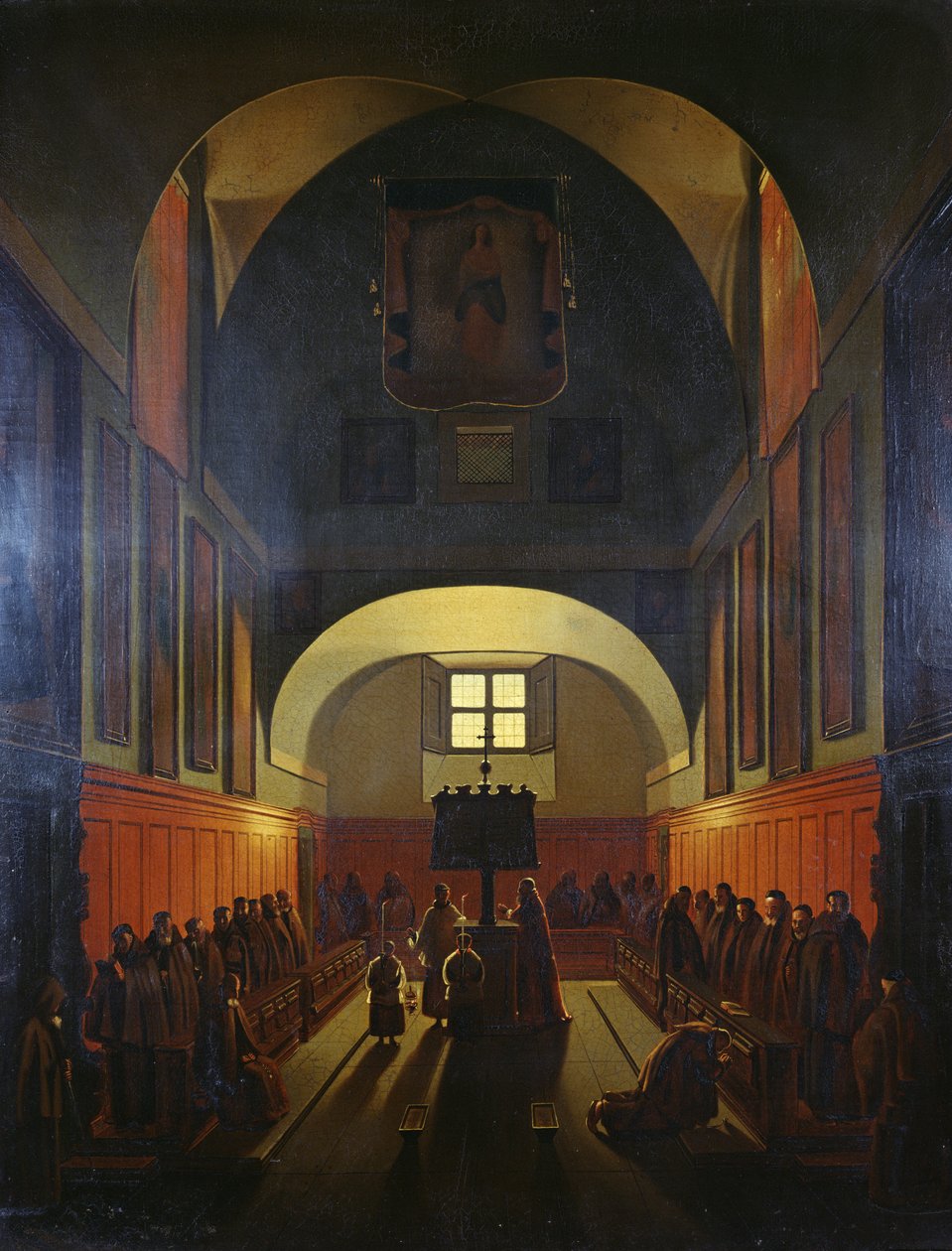Kapucinusok kórusa, Róma (olaj, vászon) alkotó: Francois Marius Granet