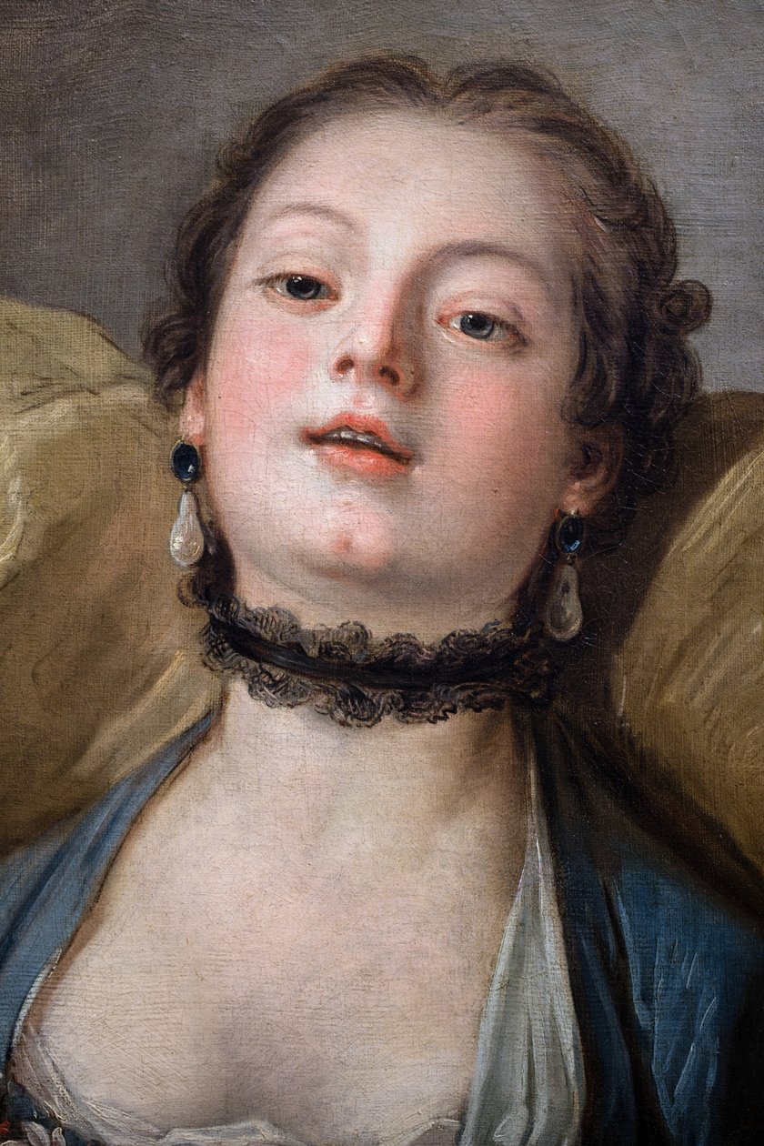 Egy fiatal nő feje, akit La Voluptueuse-nak hívnak. alkotó: Francois (after) Boucher