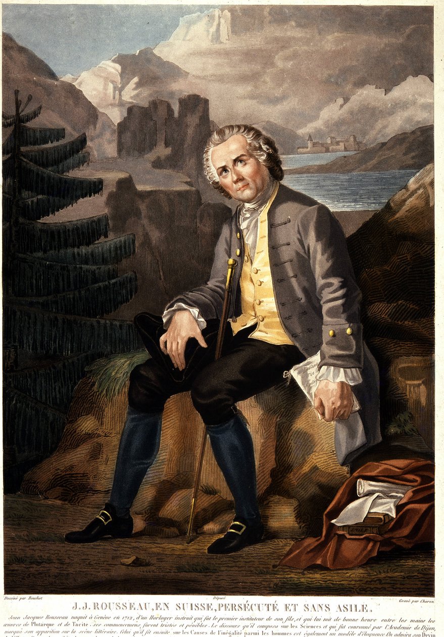 Jean Jacques Rousseau Svájcban, üldözött és menedékjog nélkül. Charon d