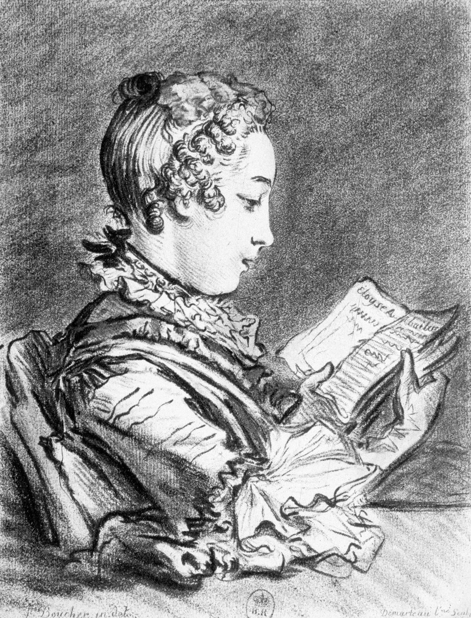 Marie-Jeanne Buzeau (1716-1796) (engraving) alkotó: Francois (after) Boucher