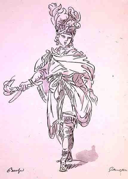 Operaruha, a Menus Plaisirs gyűjteményből, A. Guillaumot Fils fakszimile (színes litográfia) alkotó: Francois (after) Boucher