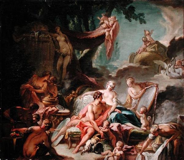Az istenek szerelmei: Mars és Vénusz (olaj, vászon) alkotó: Francois (after) Boucher