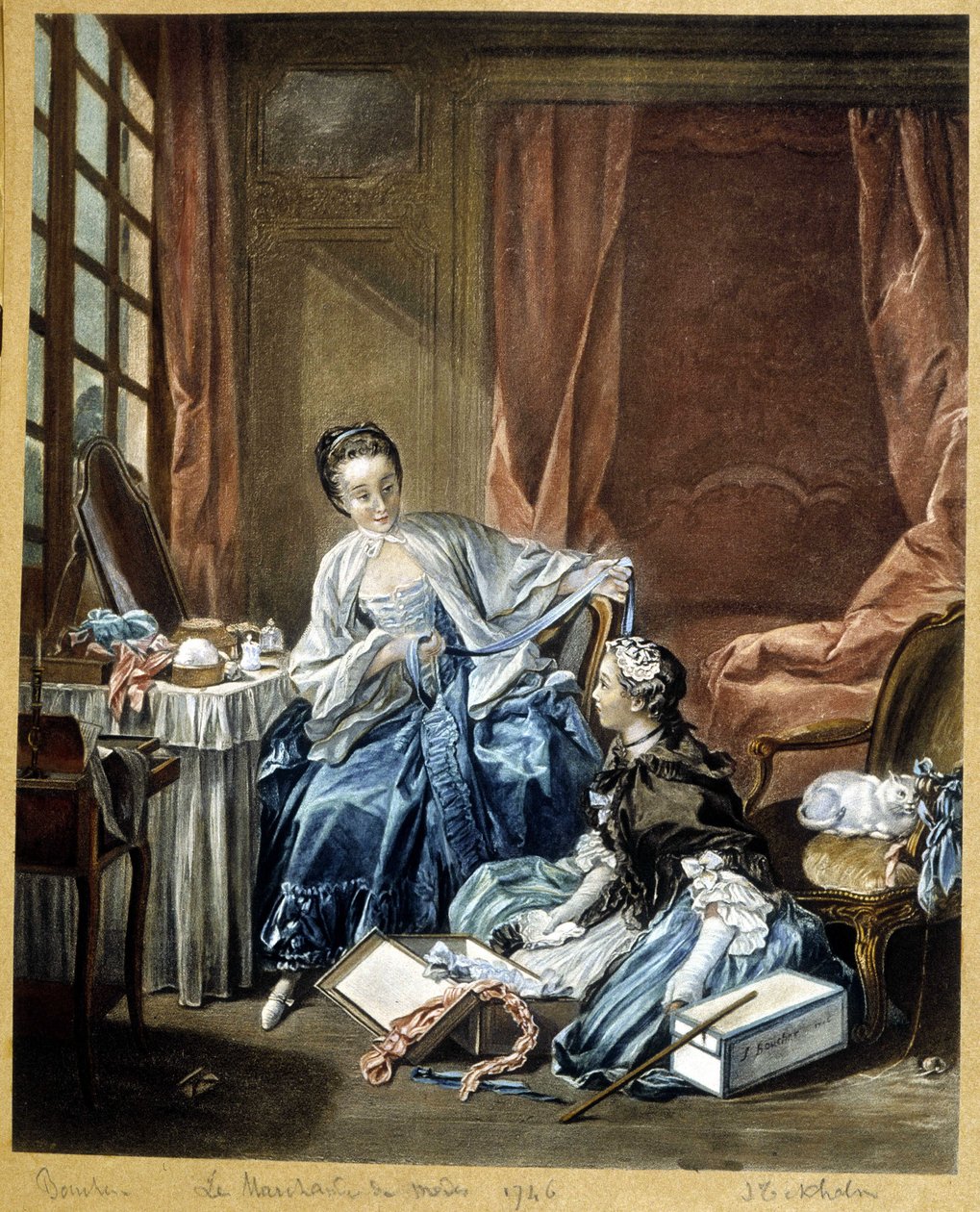 A divatkereskedő Boucher festménye után alkotó: Francois (after) Boucher