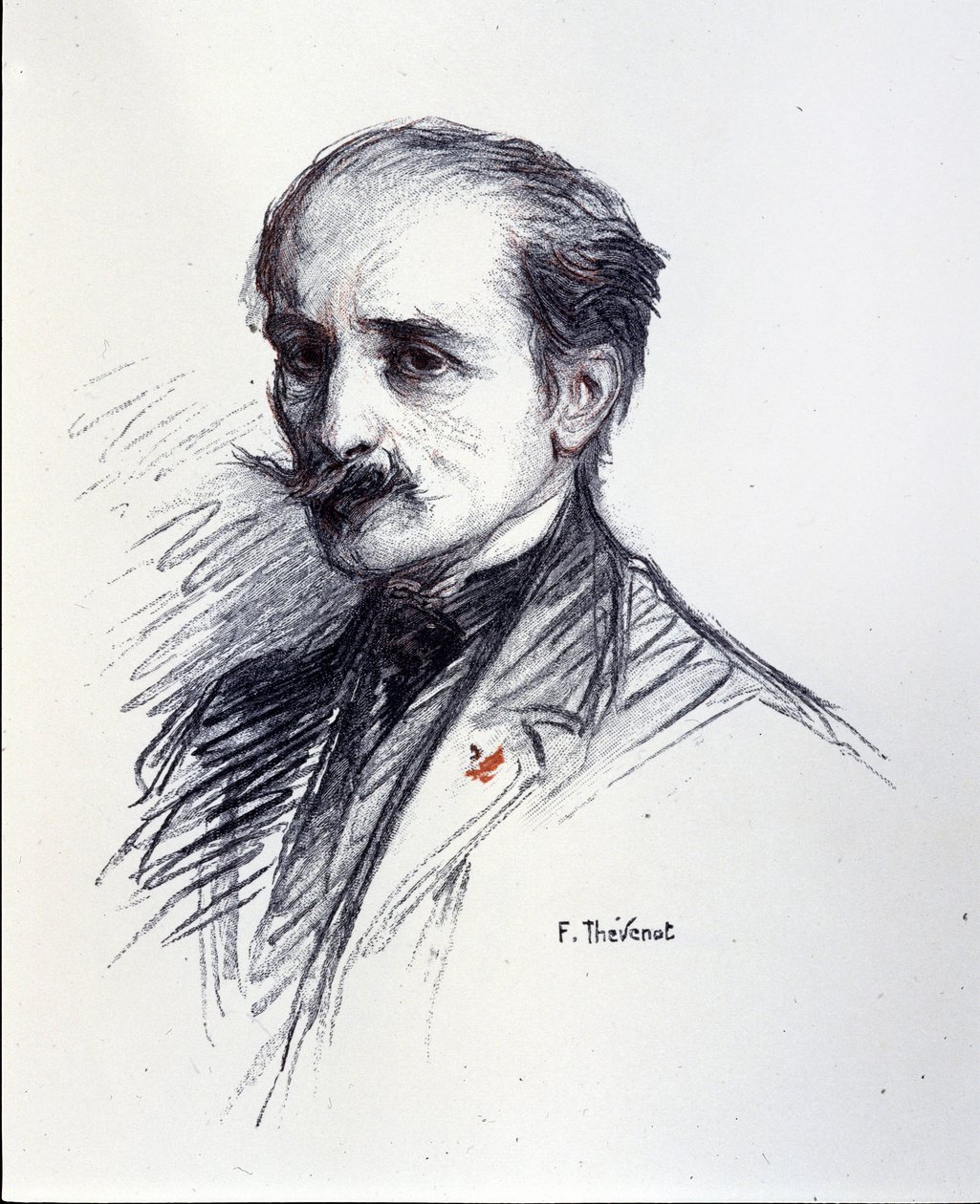 Edmond Rostand portréja. (1868-1918) Thévenot François (1856-1943) rajza. alkotó: Francois (after) Thevenot