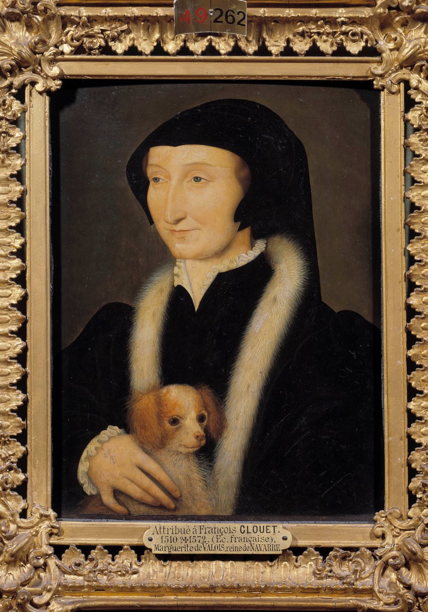 Angoulemai Margarita (1492-1549) navarrai királynő, I. Francois nővére portréja. Francois Clouet-nak (1515-1572) tulajdonított festmény. 16. századi V. 0,31 x 0,24 m Chantilly, Conde múzeum alkotó: Francois (attr. to) Clouet