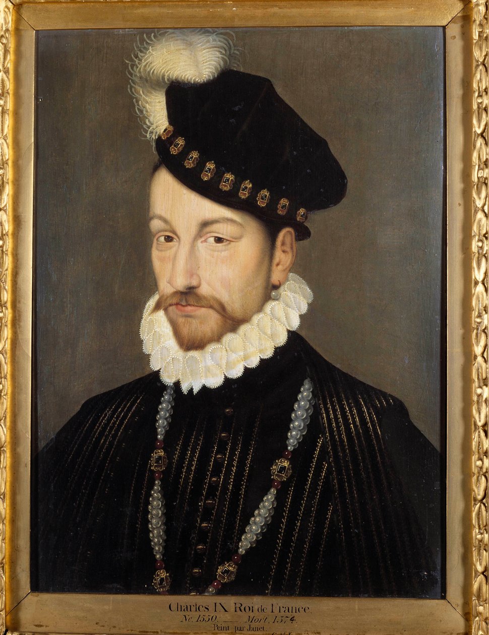 IX. Károly (1550-1574), francia király portréja Francois Clouet festménye az Atelierről (kb. 1515-1572) alkotó: Francois (workshop of) Clouet