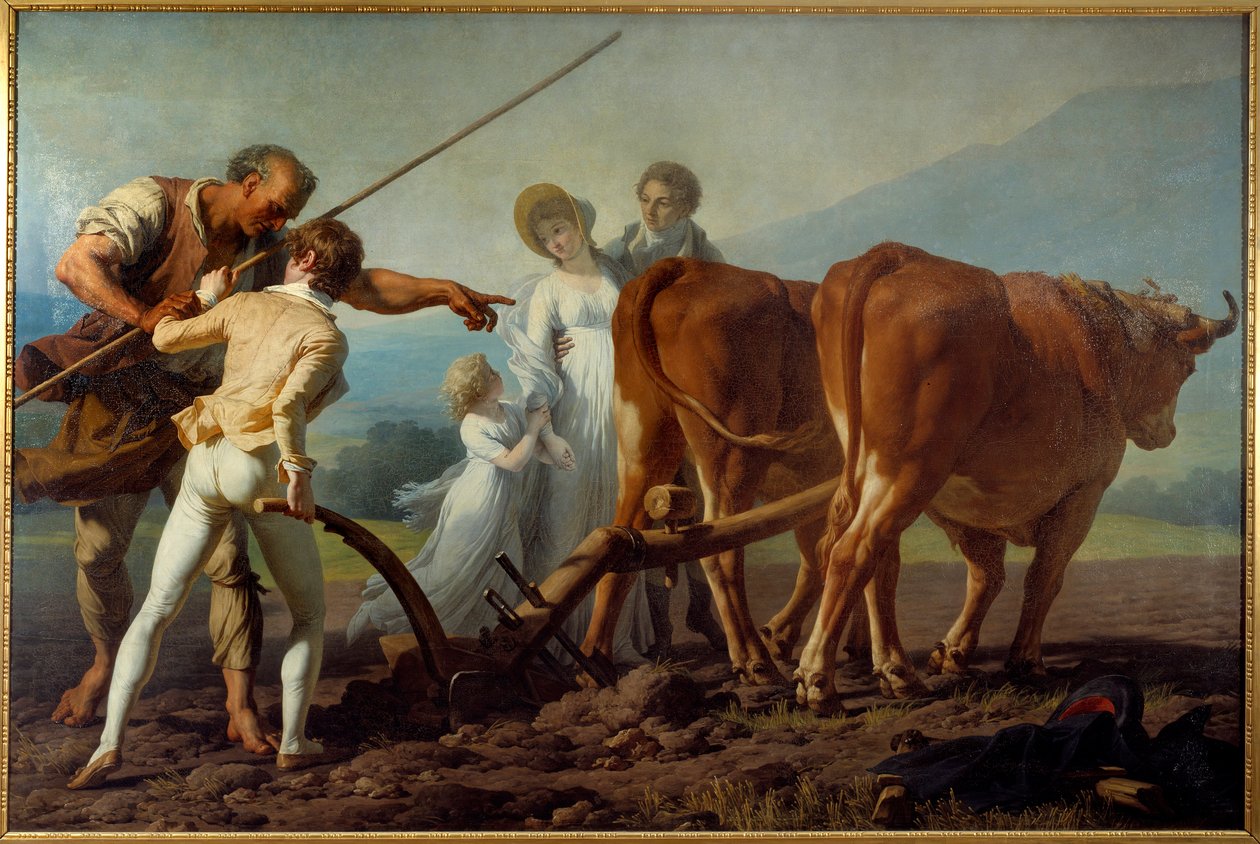 La lesson de tillage Francois Andre Vincent (1746-1816) festménye 19. század V. 3,13x2,13 m Bordeaux, Szépművészeti Múzeum alkotó: François André Vincent