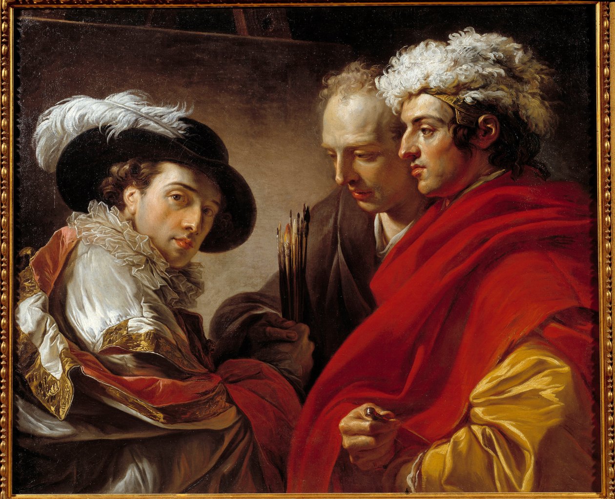 Három férfi portréja (A művész, az építész Pierre Rousseau és egy ismeretlen) Francois Andre Vincent (1746-1816) festménye 1775 V. 0,81x0,98 m . alkotó: François André Vincent