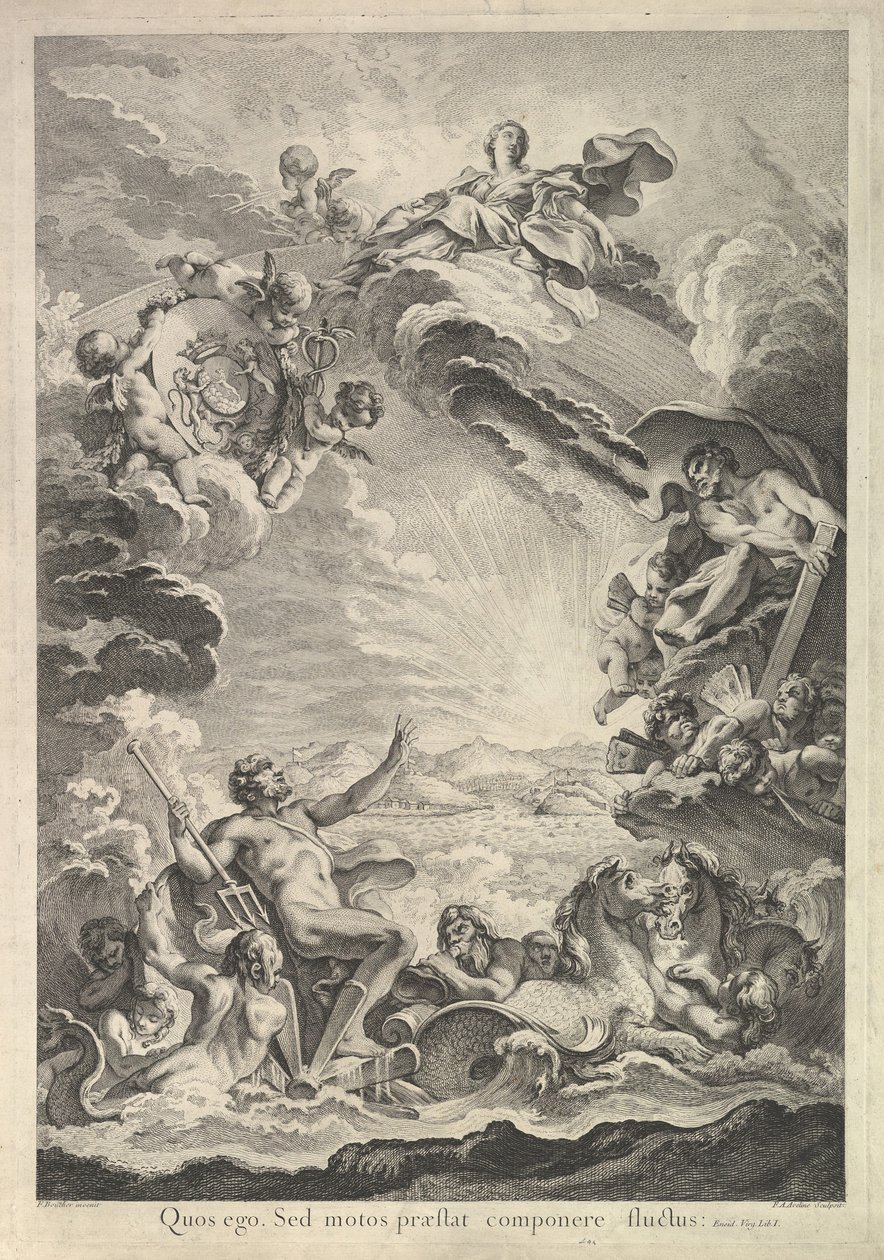 Neptunusz lecsendesíti a vihart Neptunusz lecsendesíti a vihart, 18. század. alkotó: Francois Antoine Aveline