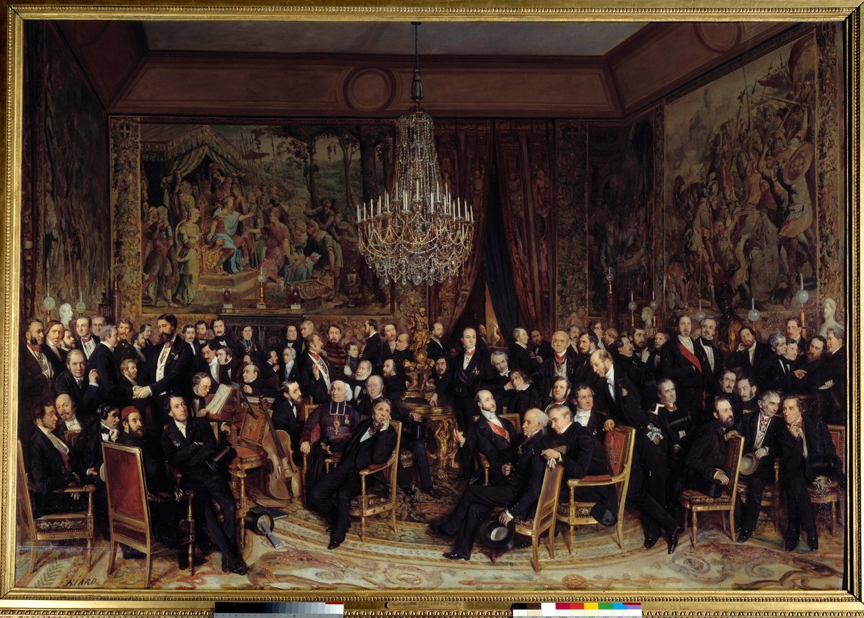 Este a Louvre-ban Nieuwerkerke grófjával Az ajándékok között: Francois Marcellin Certain de Canrobert (1809-1895), Eugene Delacroix (1798-1863), Camille Doucet (1812-1895), Jacques Fromental Levy dit Halevy (162)9-179 , Georges Haussmann báró ( alkotó: François Auguste Biard