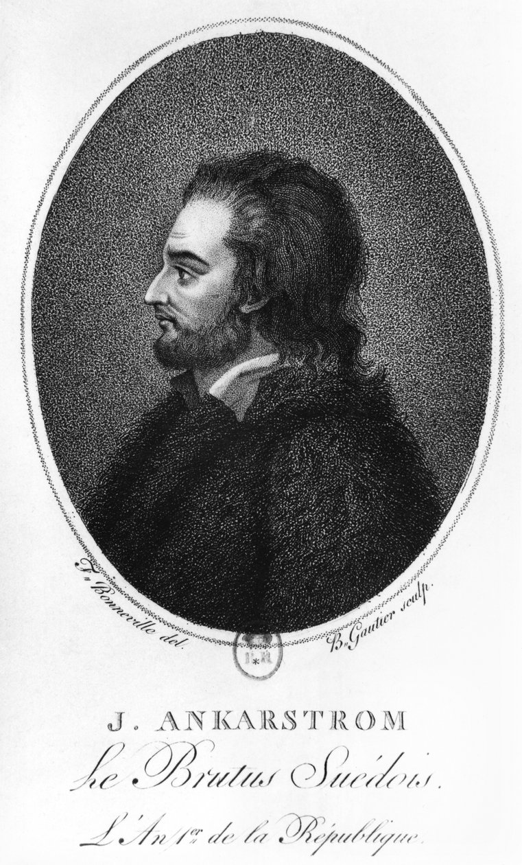 Johan Ankarstrom portréja, B. Gautier metszete, 1792 alkotó: Francois Bonneville