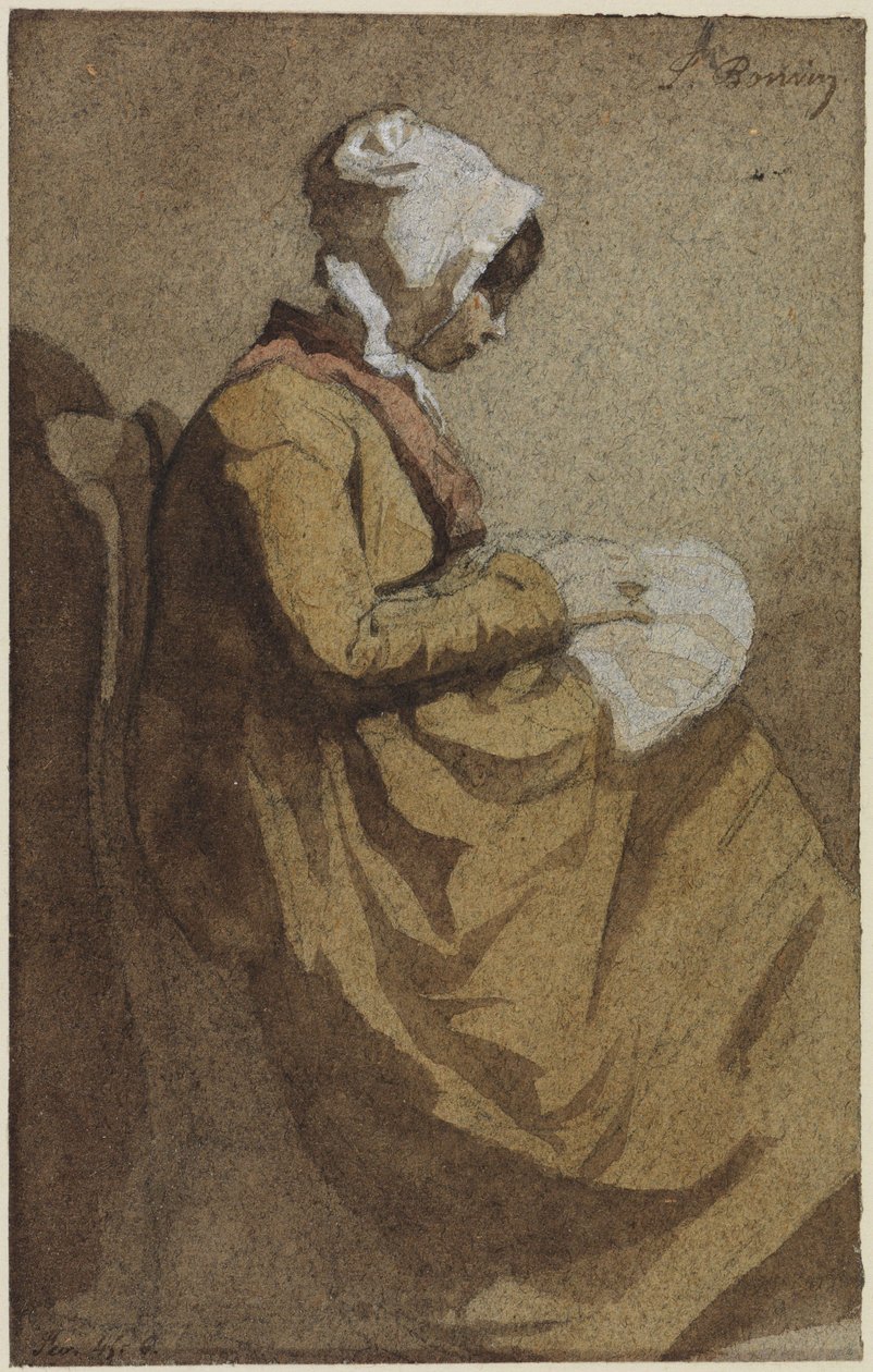A hímzőnő alkotó: François Bonvin
