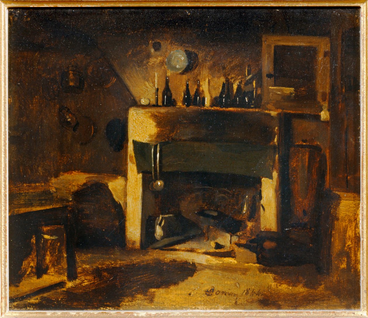 La cheminee - a kandalló ... (festmény vászonra) alkotó: François Bonvin