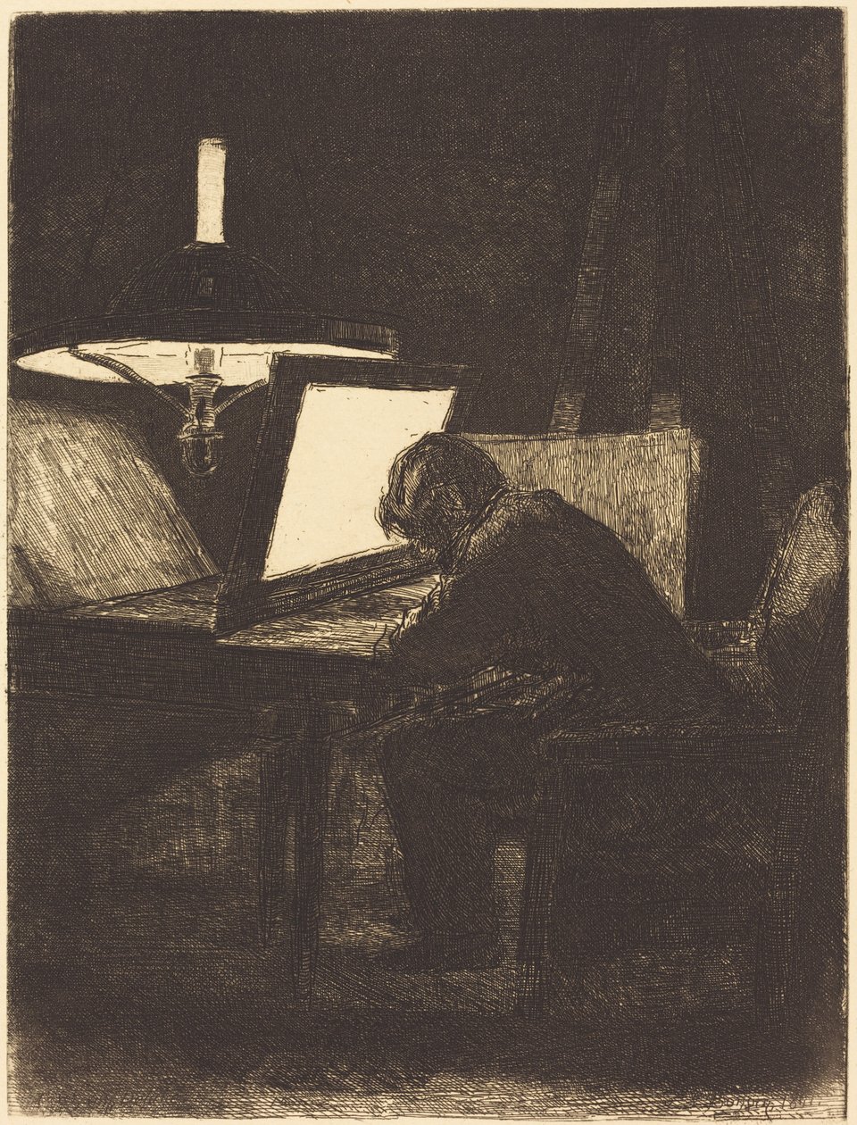 Printmaker (A metszőművész) alkotó: François Bonvin