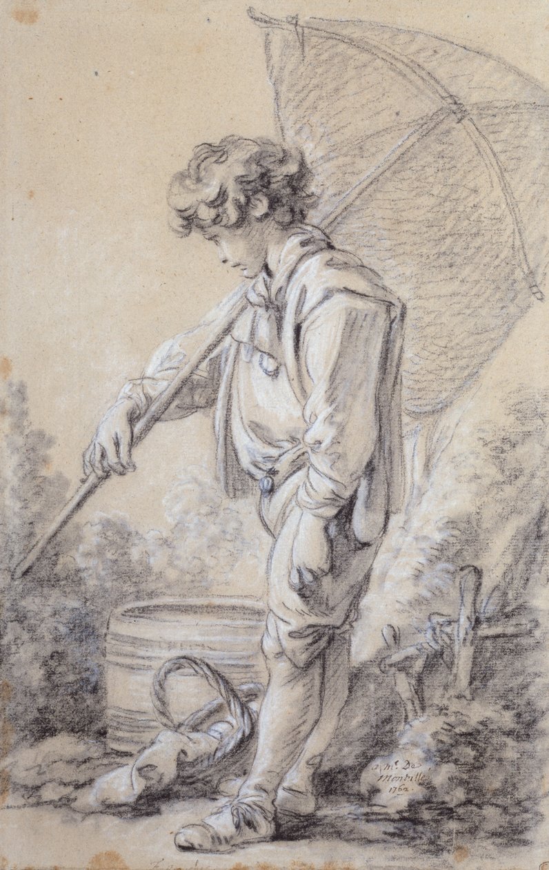 Egy fiú, aki hálót tart alkotó: François Boucher