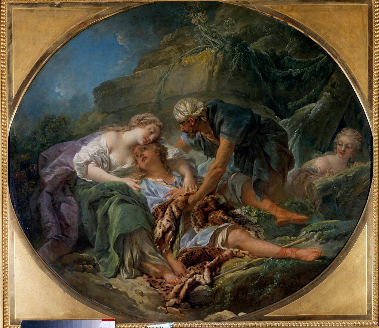 Amintas (vagy Amyntas) újra életre kel Sylvie karjaiban. Pan isten unokája visszatér hozzá Sylvie karjaiban, akibe szerelmes.” Francois Boucher (1703-1770) festménye. 1756. Dim. 1,20 x 1,36 m Tours, Musee des Beaux Arts alkotó: François Boucher