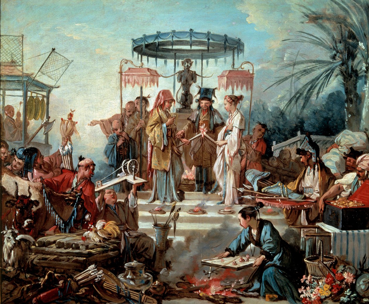 Kínai esküvői jelenet esküvő a kínai császár udvarában. Francois Boucher (1703-1770) festménye 1740 Besancon, Musee des Beaux Arts alkotó: François Boucher
