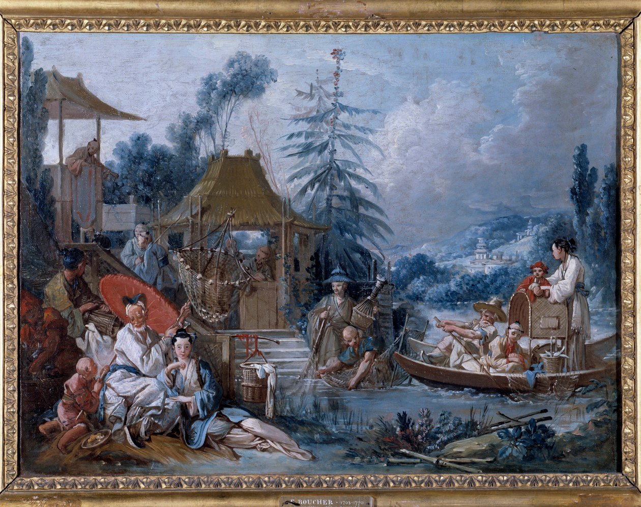 Chinoiserie: ""halászat"" Francois Boucher (1703-1770) festménye alkotó: François Boucher