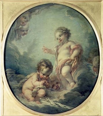 Krisztus és Keresztelő János mint gyermekek alkotó: François Boucher