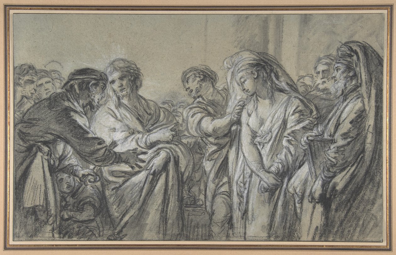 Krisztus és a házasságtörésen tetten ért asszony alkotó: François Boucher