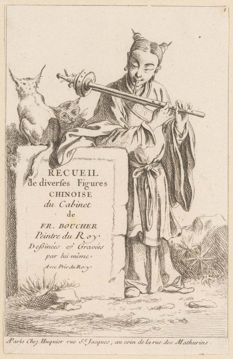 Különféle kínai alakok gyűjteménye alkotó: François Boucher
