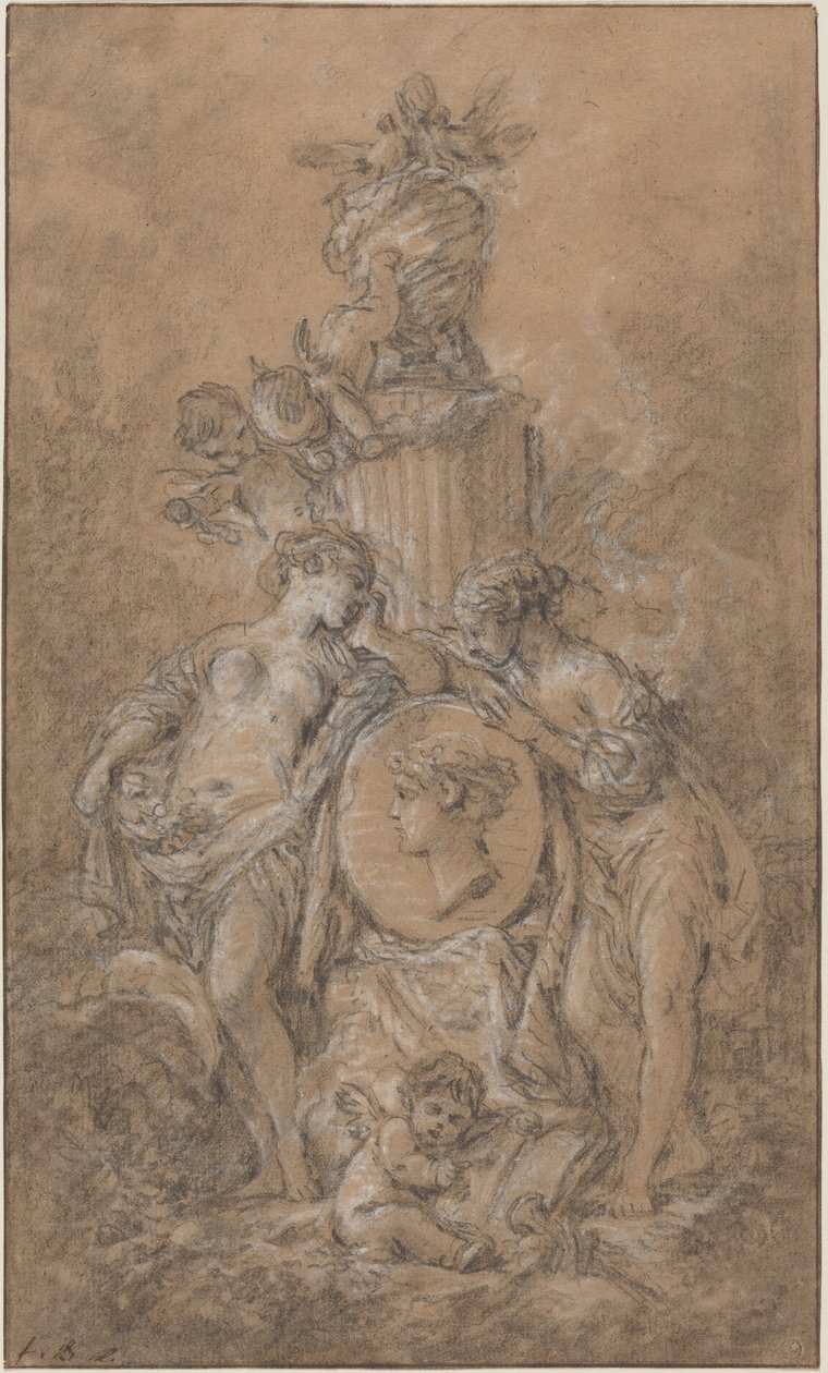 Tervezet egy temetői emlékműhöz alkotó: François Boucher