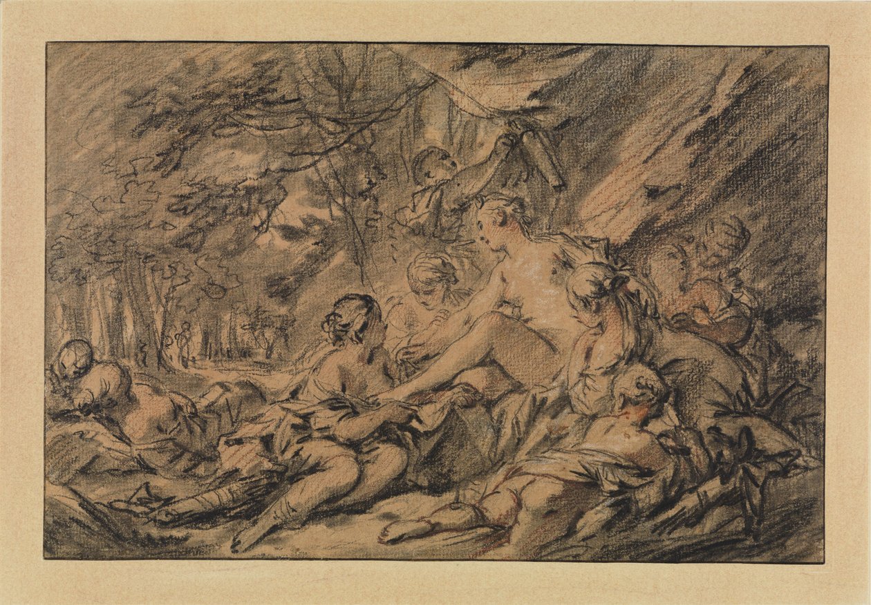 Diana és nimfái pihennek az erdőben alkotó: François Boucher