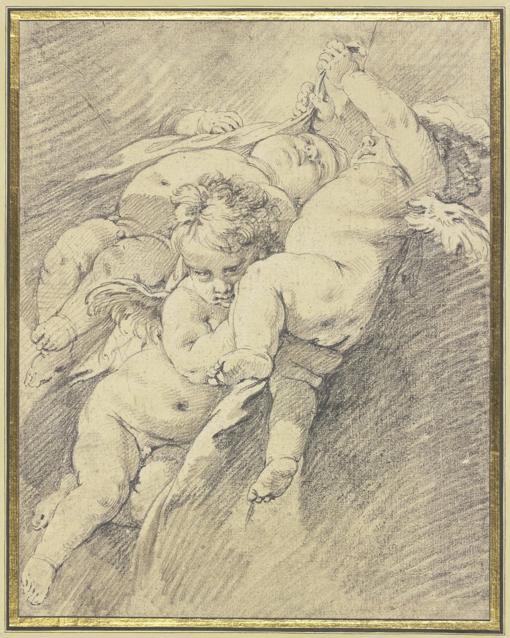 Három, a levegőben lebegő angyal alkotó: François Boucher