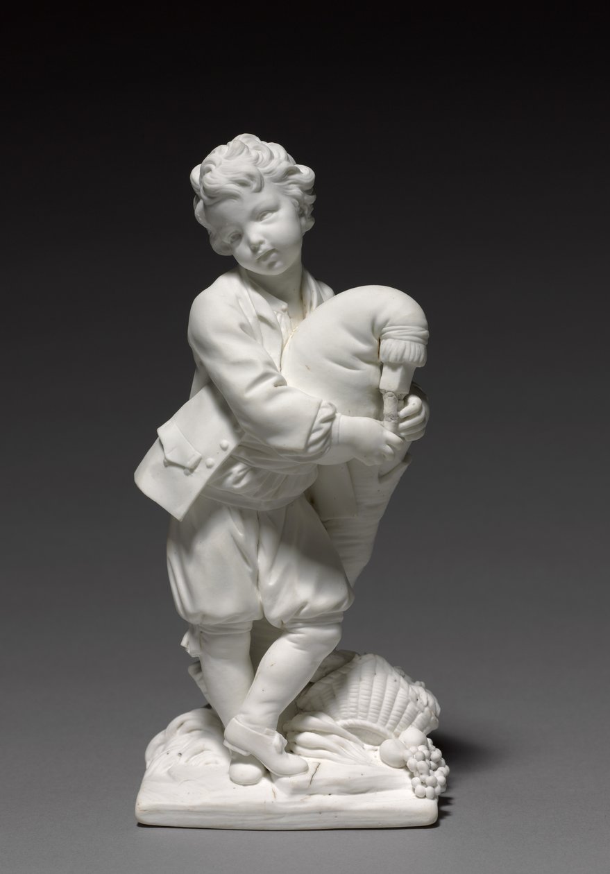 Dudás figura, a Vincennes Factory gyártotta, Pierre Blondeau modellezte, 1748-1752 alkotó: François Boucher