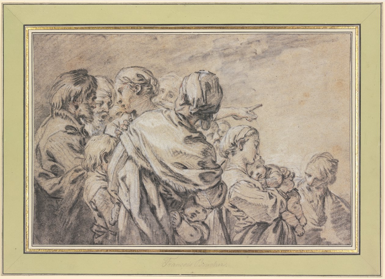 Félalakos szoborcsoport, amelyen férfiak, nők és gyermekek láthatók alkotó: François Boucher