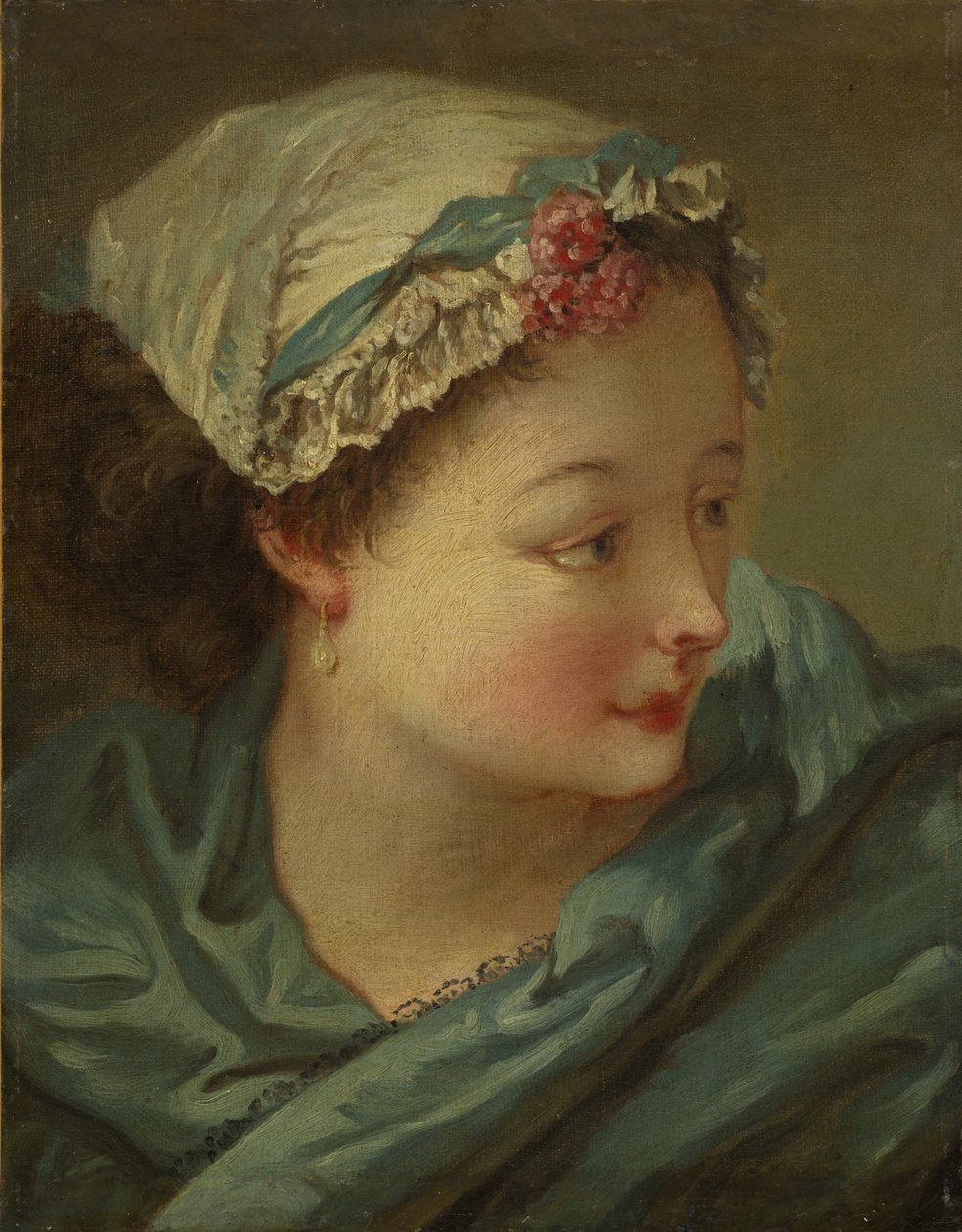Egy fiatal nő feje alkotó: François Boucher